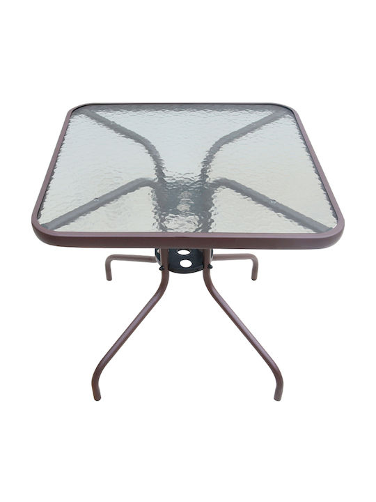 Metal Table for Small Outdoor Spaces Moreno Bronze 70x70x71cm