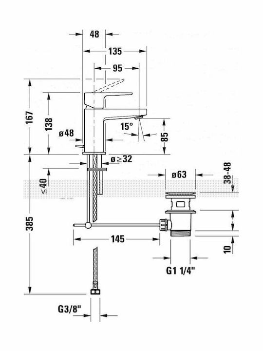 Duravit Миксер Смесител за мивка