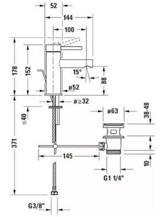 Duravit Миксер Смесител за мивка