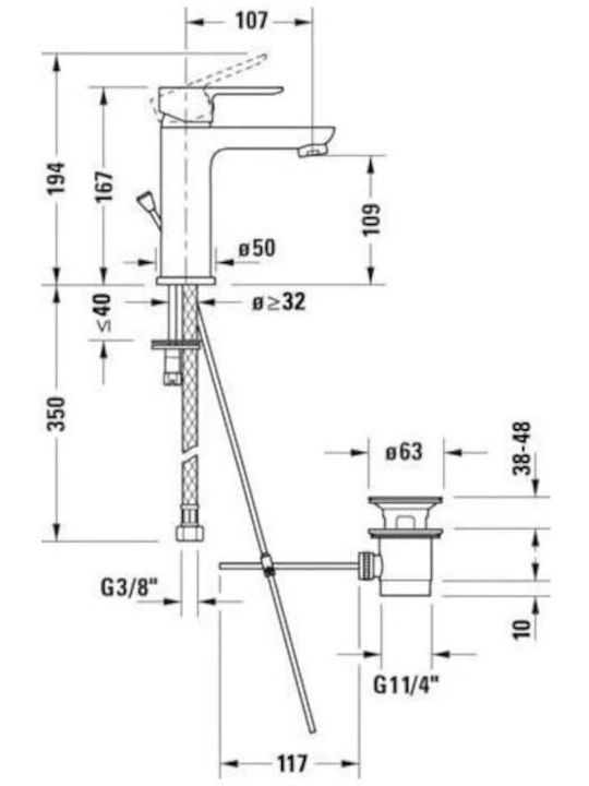 Duravit Миксер Смесител за мивка