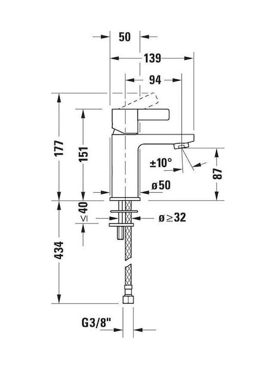 Duravit Mixing Sink Faucet Silver