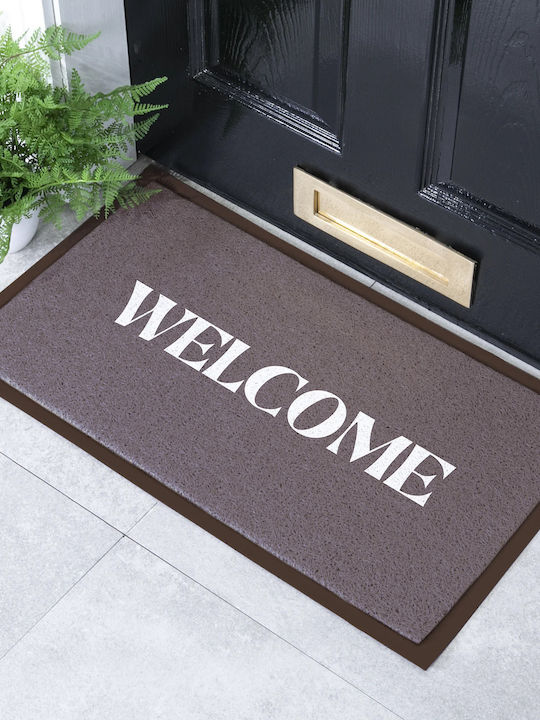 Artsy Mats Πατάκι Εισόδου Αντιολισθητικό Welcome Chocolate Brown Καφέ 70x40εκ.
