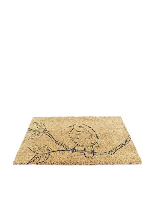 Artsy Mats Doormat Made of Coconut Tree with Non-Slip Backing Robin 60x40cm AM6040ROBIN