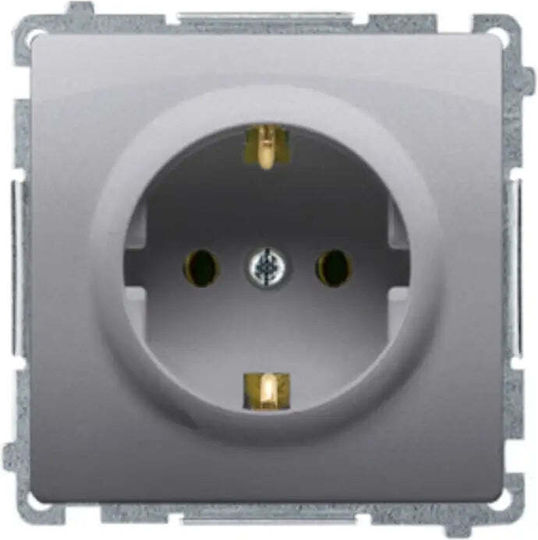 Kontakt-Simon Priză Electrică Simplă cu Capac Gri