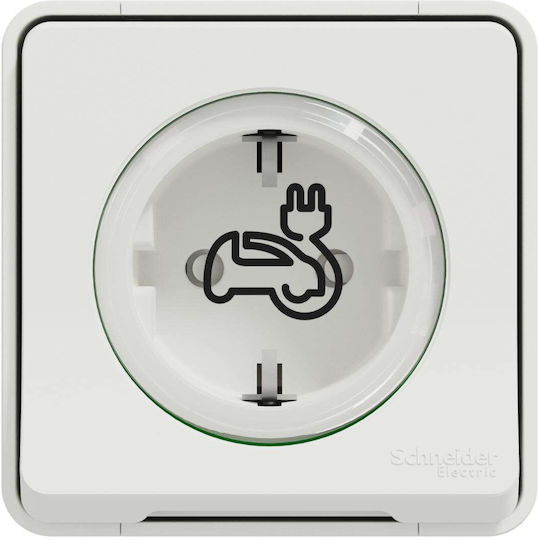 Schneider Electric Μονή Πρίζα Ρεύματος Λευκή