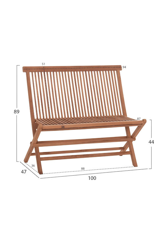 Παγκάκι Εξωτερικού Χώρου Ξύλινο 100x47x89cm