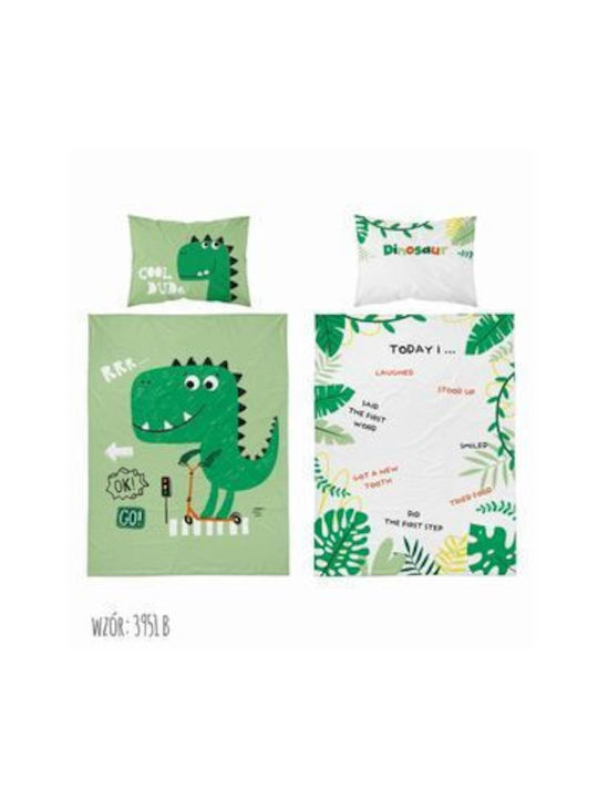 Detexpol Set Cearceaf Pentru Bebeluş Cu Faţă De Pernă Verde 90x120cm