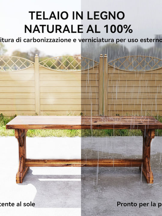 Weather Resistant Two-Seater Outdoor Wooden Sofa 114x40x46cm