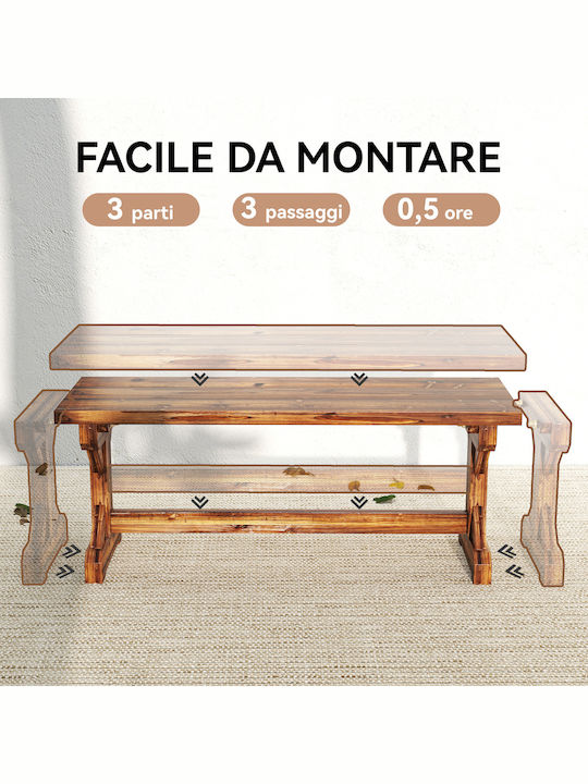 Weather Resistant Two-Seater Outdoor Wooden Sofa 114x40x46cm