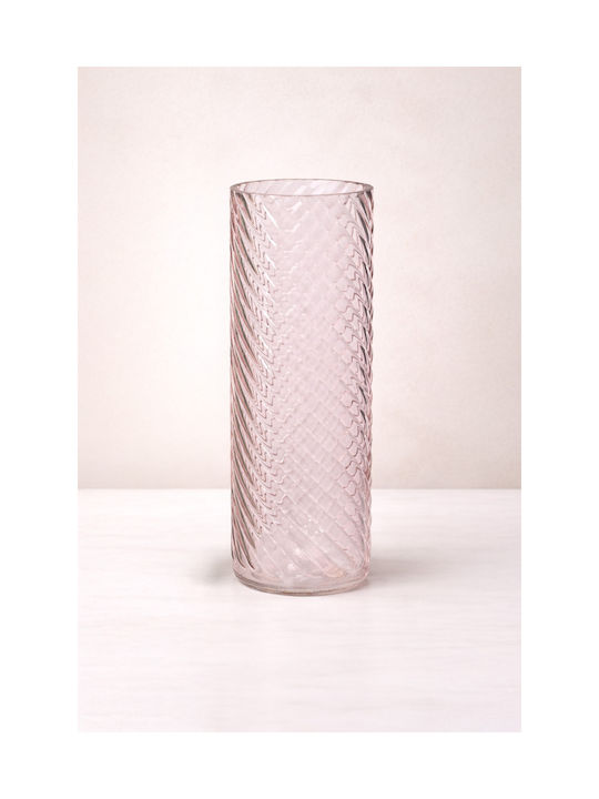 Kaemingk Διακοσμητικό Βάζο Glas Rosa 10x10x26.5cm 1Stück