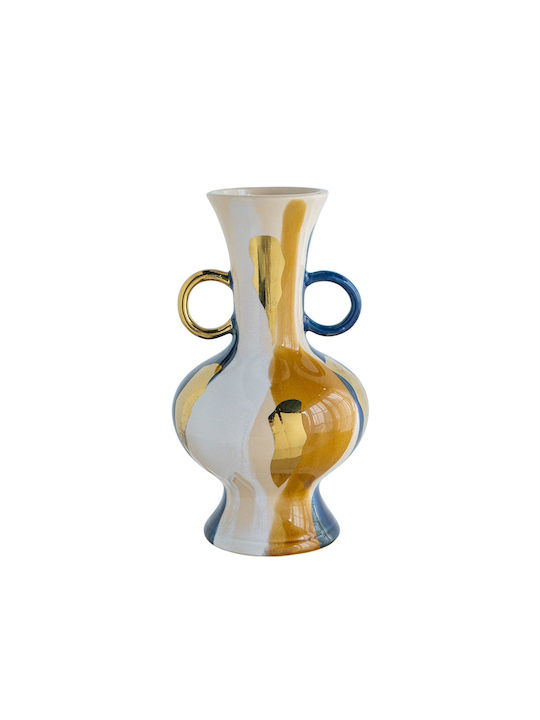 Artekko Ekko Decorative Ceramic Vase Multicolored 15x15x27 Cm