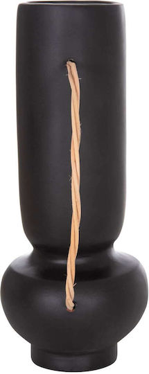 HomeMarkt Decorative Vase Ceramic Mibo Black Diameter 20.5xHeight 35cm
