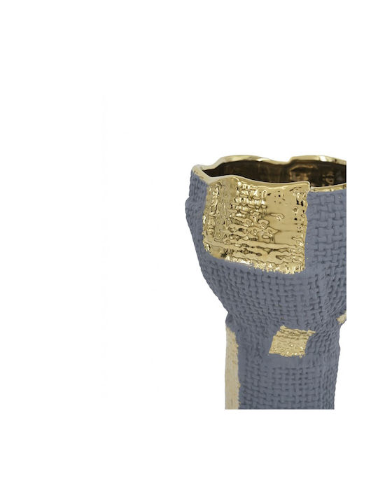 Artekko Decorative Ceramic Blue Vase 18.5x18.5xH31cm