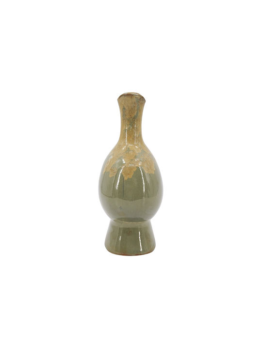 Artekko Vază Decorativă Ceramică Glazurată Verde 14x11.5xÎ27.5cm