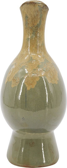 Artekko Decorative Ceramic Vase Glazed Green 14x11.5xH27.5cm