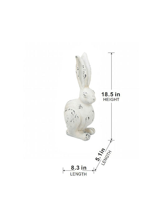 Artekko Rabbit Decorative Rabbit Magnesium White Patina 21x13x47 Cm 21cm X 13cm X 47cm