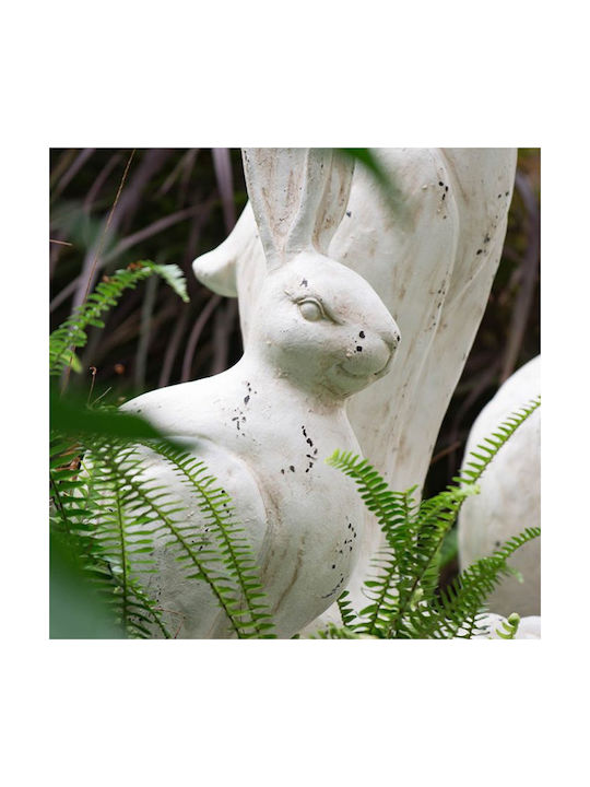 Artekko Rabbit Decorative Rabbit Magnesium White Patina 21x13x47 Cm 21cm X 13cm X 47cm