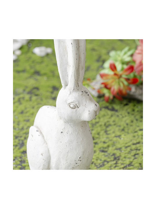 Artekko Rabbit Decorative Rabbit Magnesium White Patina 21x13x47 Cm 21cm X 13cm X 47cm