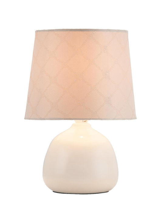 Rabalux Ellie Ceramic Table Lamp for Socket E14 with Beige Shade and Base
