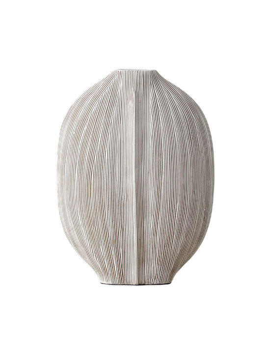 Espiel Espiel Dekorative Vase aus Polyurethan in Grau 22,5x6,5xH30cm