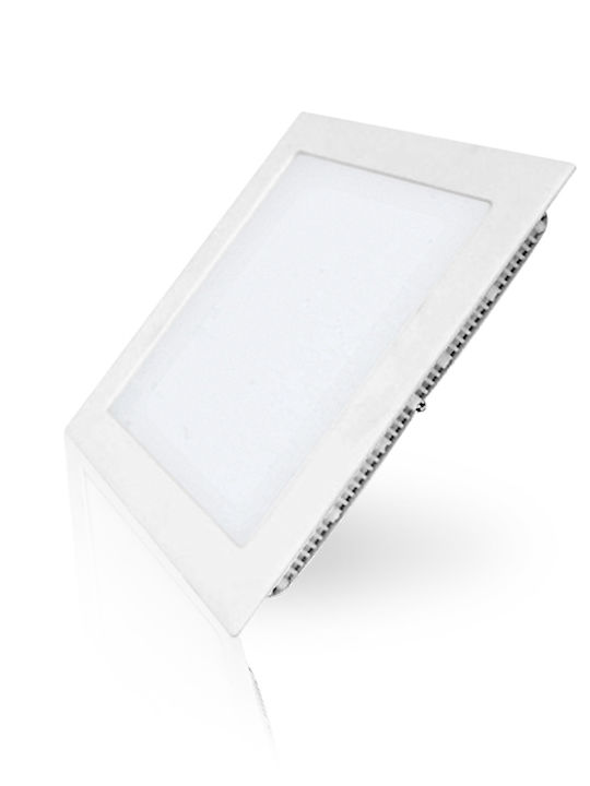 Fos me Square Recessed LED Panel 18W with Warm White Light 3000K 22.5x22.5cm