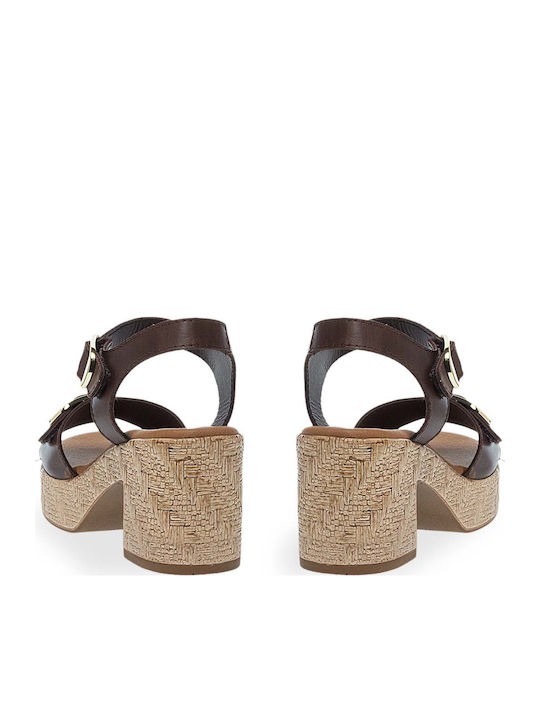 Damen Sandalen Braun Leder