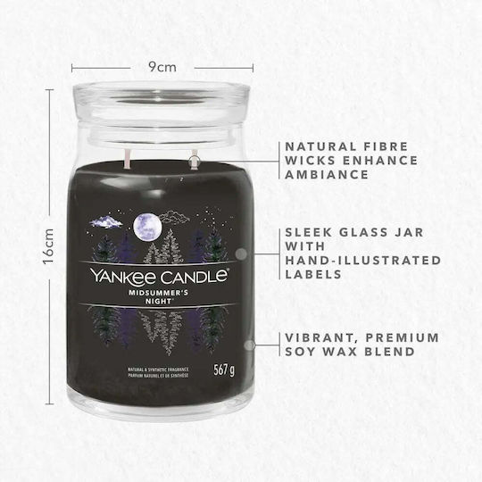 Yankee Candle Aromatisches Kerze Signature in Gefäß mit Parfüm Mittsommernacht 567gr