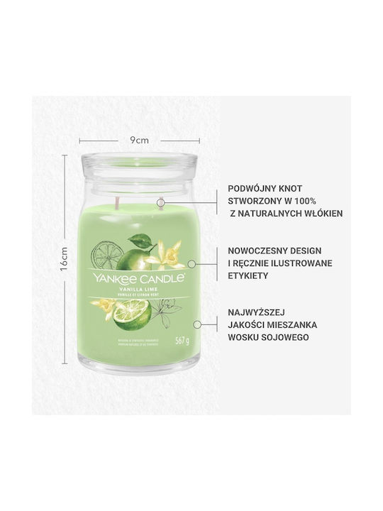Yankee Candle Aromatic Candle Vanilla Lime in Jar with Vanilla Perfume 567g