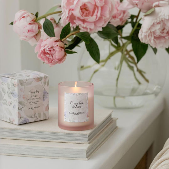 Laura Ashley Αρωματικό Κερί Σόγιας σε Βάζο με Άρωμα Green Tea & Aloe & Musk 200gr
