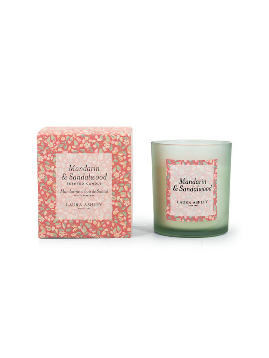 Laura Ashley Aromatisches Soja-Kerze im Gefäß mit Mandarin & Sandelholz Duft 200gr