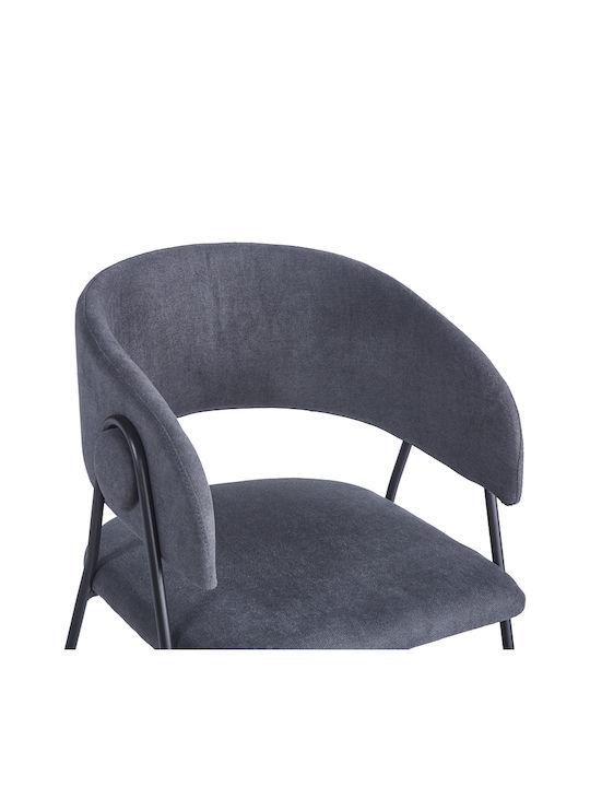 526898 Armchair Rachele I Pakoworld Dining Room Metallic Chair Anthracite 52x65x79cm