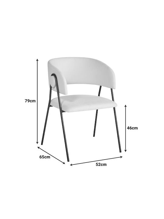 526898 Armchair Rachele I Pakoworld Dining Room Metallic Chair Anthracite 52x65x79cm