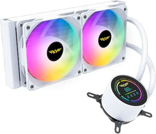 Armaggeddon DF-ADV-A240ARGB-W AIO CPU Liquid Cooling with 2 120mm Fans and ARGB Lighting White