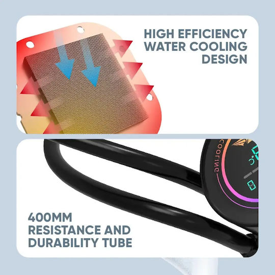 Armaggeddon A240 AIO CPU Liquid Cooling with 2 120mm Fans and ARGB Lighting