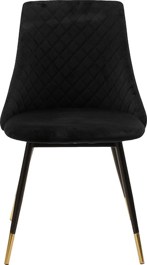 Giselle Scaune de Sufragerie din Catifea Negre 4 Buc. 49x53x