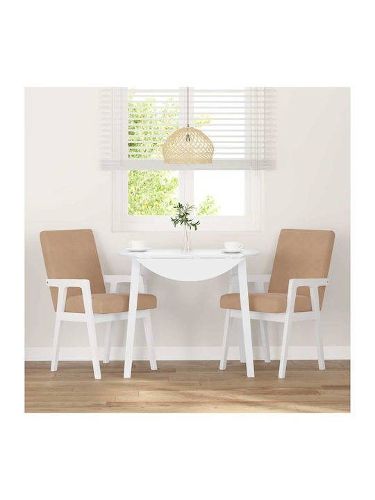 Wooden White Dining Chairs 2 Pieces 50x62.5x86.5cm