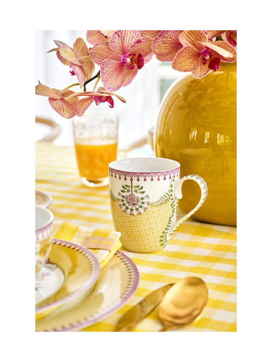 PiP Studio Lily Lotus Tiles Ceramic Yellow Mug 365ml