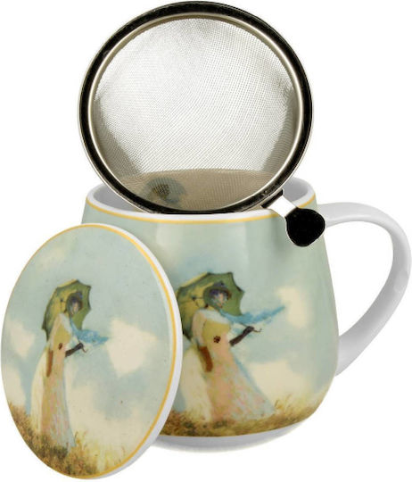Mug 430ml Lid Tea Filter Box Duo Monet Woman Parasol