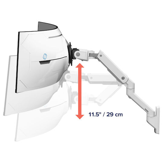 Ergotron Wall Mounted Monitor Stand up to 57" with Arm White (45-694-216)