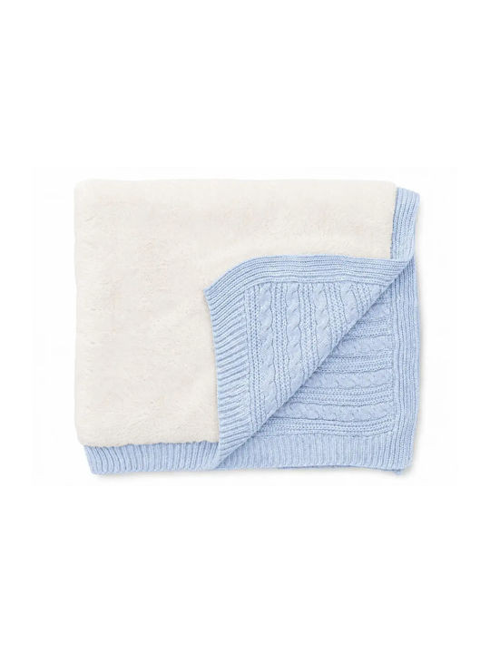 Hashtag Nursery Swaddling Blanket Knitted Light Blue 90x90cm