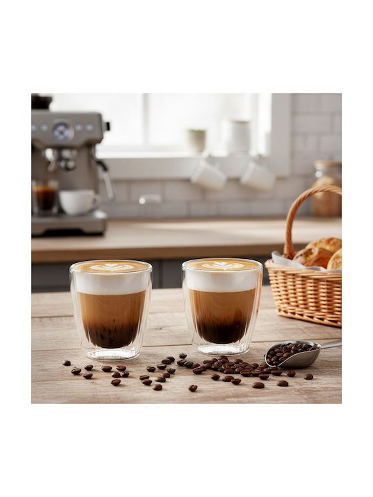 Excellent Houseware Glass Transparent Mug 250ml 2 Pieces