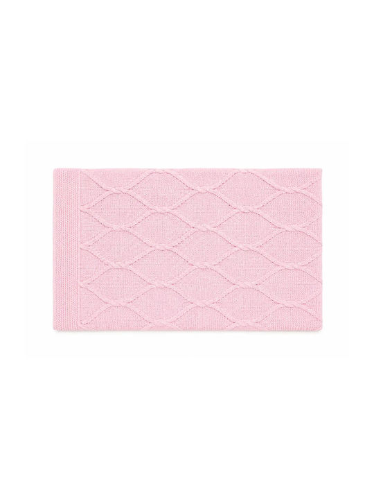 Evita Nursery Swaddling Blanket Dog Knitted Pink with Little Animal 90x90cm