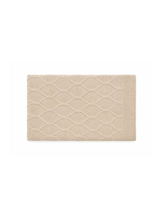 Hashtag Nursery Swaddling Blanket Dog Knitted Beige with Animal 90x90cm