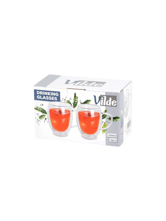 Orion Mug Glass Transparent 320ml 2pcs