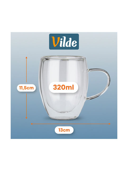 Orion Mug Glass Transparent 320ml 2pcs