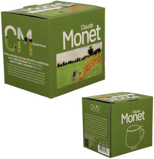 Mug 430ml Lid Tea Filter Box Duo Monet Poppy Field
