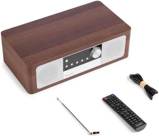 Audizio Sound System 2.0 Lunata SOHIF1041 50W with CD Player and Bluetooth Dark Wood - Silver