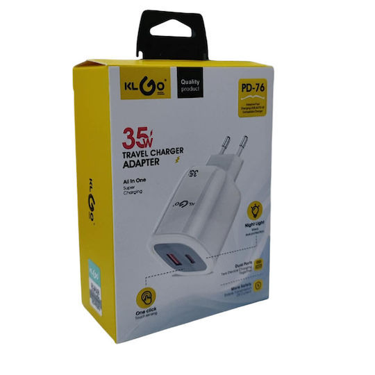 KLGO Charger Without Cable 35W Power Delivery Black (RL16203)