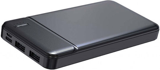 Diva PB-103B Power Bank 10000mAh mit 2 USB-A Anschlüssen und USB-C Anschluss Schwarz
