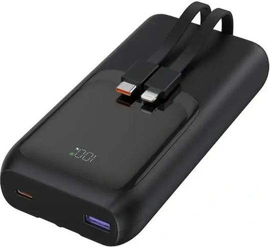Energenie Бърза Външна Батерия 20000mAh 20W с USB-A Изходен Порт и USB-C Изходен Порт Power Delivery / Бързо Зареждане Черна